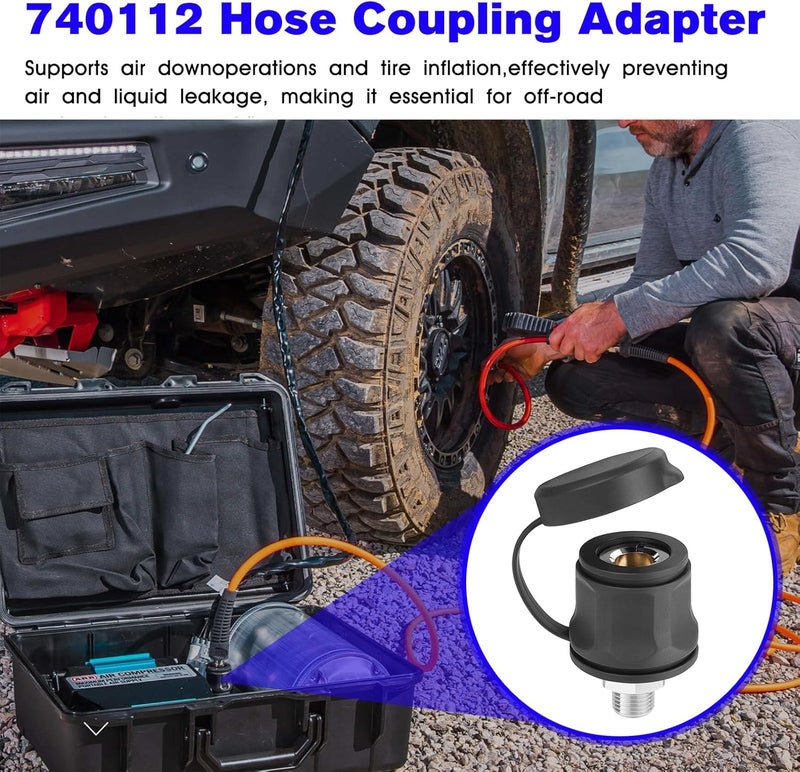 JIOTAR 740112 Air Compressor Hose Adapter With Dust Cap Replacement A/R/B Air Compressor Hose Coupling A/RB Universal On Board Systems GaugeAir Chuck Air Tank Secure Air Tool Connections Adapter- NPT Std - Image 3